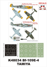  Montex Masks  1/48 Messerschmitt Bf.109E-4 2 canopy masks (exterior and interior) + 2 insignia masks + decals MXK48034