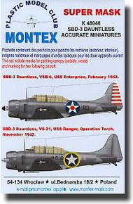  Montex Masks  1/48 SBD-3 Dauntless Masks MXK48048