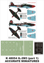  Montex Masks  1/48 Ilyushin Il-2M3 2 canopy masks (exterior and interior) + 2 insignia masks (designed to be used with Accurate Miniatures kits) MXK48054