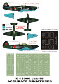  Montex Masks  1/48 Jakovlev Jak-1 1B 2 canopy masks (exterior and interior) + 2 insignia masks MXK48060