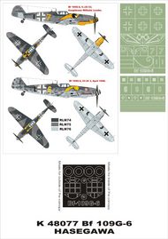  Montex Masks  1/48 Messerschmitt Bf.109G-6 2 canopy masks (exterior and interior) + 2 insignia masks MXK48077