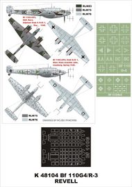  Montex Masks  1/48 Messerschmitt Bf.110G-4/R3 2 canopy masks (exterior and interior) + 2 insignia masks MXK48104