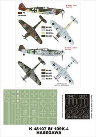  Montex Masks  1/48 Messerschmitt Bf.109K-4 2 canopy masks (exterior and interior) + 1 insignia masks MXK48107