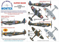  Montex Masks  1/48 Supermarine Spitfire Mk.VIII & Mk.IX 2 canopy masks (exterior and interior) + 1 insignia masks MXK48156
