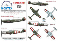  Montex Masks  1/48 Messerschmitt Bf.109E-3 (Swiss) 2 canopy masks (exterior and interior) + 2 insignia masks MXK48161