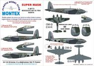  Montex Masks  1/48 de Havilland Mosquito NF Mk.II & Mk.VI 1 canopy mask (exterior) + 2 insignia masks MXK48173