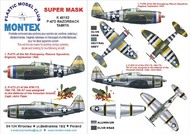  Montex Masks  1/48 Republic P-47D Thunderbolt RAZORBACK 1 canopy mask (exterior) + 3 insignia masks + decals MXK48182