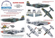  Montex Masks  1/48 North-American P-51B MUSTANG 2 canopy masks (exterior and interior) + 2 insignia masks + decals MXK48184