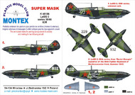  Montex Masks  1/48 Lavochin LaGG-3 2 canopy masks (exterior and interior) + 1 insignia masks MXK48186