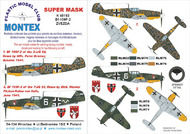  Montex Masks  1/48 Messerschmitt Bf.109F-2 2 canopy masks (exterior and interior) + 2 insignia masks + decals (designed to be used with ZVEZDA kits) MXK48192