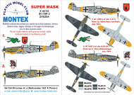 Messerschmitt Bf.109F-2 2 canopy masks (exterior and interior) + 2 insignia masks + decals (designed to be used with ZVEZDA kits) #MXK48193