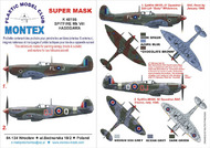  Montex Masks  1/48 Supermarine Spitfire Mk.VIII 2 canopy masks (exterior and interior) + 1 insignia masks MXK48195