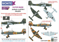  Montex Masks  1/48 Junkers Ju.87B-2/R2 'Stuka' 2 canopy masks (exterior and interior) + 2 insignia masks (designed to be used with ITALERI kits) MXK48211