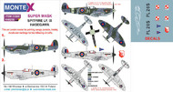 Supermarine Spitfire Mk.IXc/Mk.IXe 2 canopy masks (exterior and interior) + 1 insignia masks + decals #MXK48218