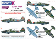  Montex Masks  1/48 Ilyushin Il-2M 2 canopy masks (exterior and interior) + 1 insignia masks (designed to be used with ACC.M kits) MXK48234