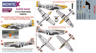  Montex Masks  1/48 North-American P-51D MUSTANG 2 canopy masks (exterior and interior) + 1 insignia masks + decals MXK48244