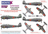 Nakajima Ki-43-II OSCAR 2 canopy masks (exterior and interior) + 1 insignia masks #MXK48248