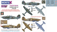  Montex Masks  1/48 Hawker Hurricane Mk.IIC 2 canopy masks (exterior and interior) + 1 insignia masks + decals (designed to be used with ITALERI kits) MXK48257