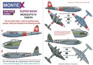  Montex Masks  1/48 de Havilland MOSQUITO Mk.IV 2 canopy masks (outside and inside canopy masks) + 1 insignia masks + decals [Mk.IV PR Mk.IV Mk.VI NF.II Mk.XIII/XVII] MXK48283