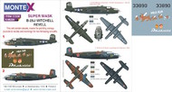  Montex Masks  1/48 North-American B-25J Mitchell (designed to be used with Monogram and Revell kits) 2 canopy mask (inside and outside canopy frame mask) + 2 insignia masks + decals MXK48329