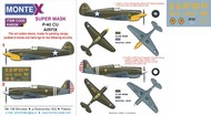  Montex Masks  1/48 Curtiss P-40C Tomahawk 2 mask (inside and outside canopy frame mask) + 1 insignia masks + decals MXK48336
