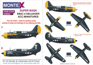  Montex Masks  1/48 Curtiss SB2C-4 Helldiver 2 canopy mask (inside and outside canopy frame mask) + 2 insignia masks (designed to be used with Accurate Miniatures kits) MXK48353