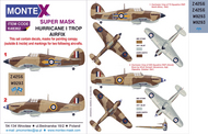 Hawker Hurricane Mk.I Tropical version 2 canopy mask (inside and outside canopy frame mask) + 2 insignia masks + decals #MXK48362