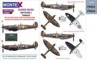  Montex Masks  1/48 Supermarine Spitfire Mk.I 1 canopy mask (outside canopy frame mask) + 2 insignia masks + decals MXK48364