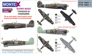  Montex Masks  1/48 Hawker Typhoon Mk.IB 1 canopy mask (outside canopy frame mask) + 1 insignia masks + decals MXK48365