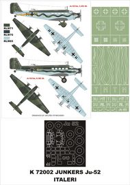 Junkers Ju.52/3M 1 canopy mask (exterior) + 3 insignia masks (designed to be used with Italeri kits) #MXK72002