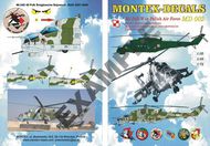  Montex Masks  1/72 Mil Mi-24 D/W 1 decals sheet for 8 helicopters, exploational inscriptions with scheme of location, national and squadrons insignia, brochure with pictures of originals and 4-view color drawings (20 pages A5), mask for painting canopy for Zvezda model MXMD7202