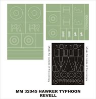 Hawker Typhoon Mk.IB 2 canopy masks (exterior and interior) + 2 insignia masks #MXMM32045