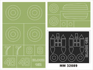  Montex Masks  1/32 Marcel-Bloch MB.152C1 2 canopy masks (exterior and interior) + 2 insignia masks (designed to be used with Azur kits) MXMM32089
