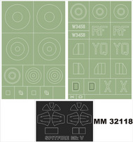  Montex Masks  1/32 Supermarine Spitfire Mk.VB 2 canopy masks (exterior and interior) + 2 insignia masks MXMM32118