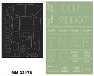  Montex Masks  1/32 Cessna O-2 Skymaster 2 canopy masks (inside and outside canopy frame mask) + 1 insignia masks (designed to be used with Roden ROD620 kits) MXMM32178