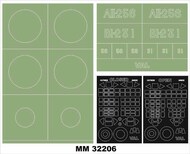  Montex Masks  1/32 Aichi D3A1 Val 2 canopy frame paint masks (inside & outside) + 2 insignia masks MXMM32206