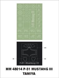 Montex Masks  1/48 North-American P-51 Mustang Mk.III 1 canopy masks(exterior) + 1 insignia masks MXMM48014