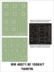  Montex Masks  1/48 Messerschmitt Bf.109E-4/7 2 canopy masks (exterior and interior) + 2 insignia masks MXMM48071