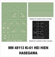  Montex Masks  1/48 Kawasaki Ki-61 Hei Hien 2 canopy masks (exterior and interior) + 2 insignia masks MXMM48113