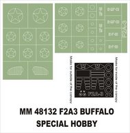 Brewster F2A-3 Buffalo 2 canopy masks (exterior and interior) + 2 insignia masks #MXMM48132