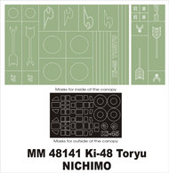 Kawasaki Ki-45 Toryu 2 canopy masks (exterior and interior) + 2 insignia masks (designed to be used with Nichimo kits) #MXMM48141