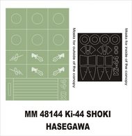  Montex Masks  1/48 Nakajima Ki-44-II Shoki 2 canopy masks (exterior and interior) + 1 insignia masks MXMM48144
