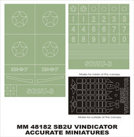  Montex Masks  1/48 Vought SB2U Vindicator 2 canopy masks (exterior and interior) + 2 insignia masks (designed to be used with Accurate Miniatures kits) MXMM48182