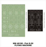  Montex Masks  1/48 Fiat G.50 2 canopy masks (exterior and interior) + 1 insignia masks (designed to be used with Flying Machine kits) MXMM48198