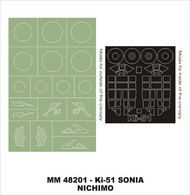 Mitsubishi Ki-51 Sonia 2 canopy masks (exterior and interior) + 1 insignia masks (designed to be used with Nichimo kits) #MXMM48201