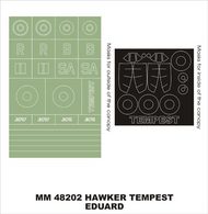  Montex Masks  1/48 Hawker Tempest 2 canopy masks (exterior and interior) + 1 insignia masks MXMM48202