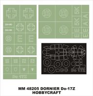 Dornier Do.17Z 1 canopy masks(exterior) + 3 insignia masks #MXMM48205