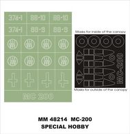 Macchi C.200 2 canopy masks (exterior and interior) + 1 insignia masks #MXMM48214