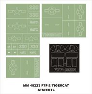  Montex Masks  1/48 Grumman F7F-2 Tigercat 2 canopy masks (exterior and interior) + 3 insignia masks (designed to be used with AMT kits) MXMM48223