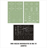  Montex Masks  1/48 de Havilland Mosquito Mk.XVI 1 canopy masks(exterior) + 2 insignia masks MXMM48230